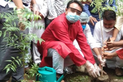 মুক্তাঙ্গনে স্বেচ্ছাসেবক লীগের বৃক্ষরোপণ 
