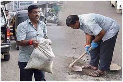 মর্মান্তিক ঘটনা থেকে বছরের পর বছর রাস্তার গর্ত ভরাট করছেন তিনি