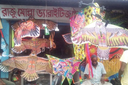 লকডাউনে কালিয়াকৈরের আকাশে শোভা পাচ্ছে রং বেরঙের ঘুড়ি