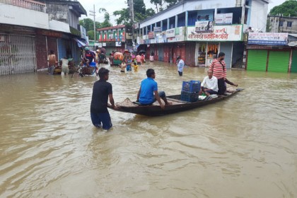 সুনামগঞ্জে বাড়ছে বন্যার পানি, নতুন নতুন এলাকা প্লাবিত