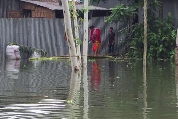 সিরাজগঞ্জে বাড়ছে পানি, ডুবছে ঘর