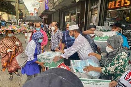 নিউইয়র্কে করোনায় বিপর্যস্তদের পাশে বাংলাদেশ সোসাইটি