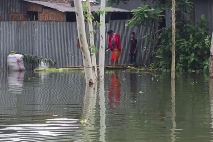 সিরাজগঞ্জে বাড়ছে পানি, ডুবছে ঘর