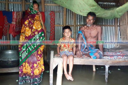 খেয়ে-না খেয়ে দিন কাটছে লালমনিরহাটের বানভাসি মানুষের 