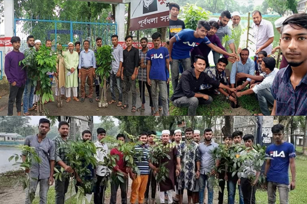 নেত্রকোনায় দক্ষিণ কোরিয়া শাখা ছাত্রলীগের উদ্যোগে বৃক্ষরোপণ