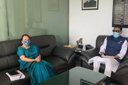 ওবায়দুল কাদেরের সঙ্গে রীভা গাঙ্গুলির সৌজন্য সাক্ষাৎ
