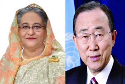 শেখ হাসিনাকে বান কি মুনের টেলিফোন 