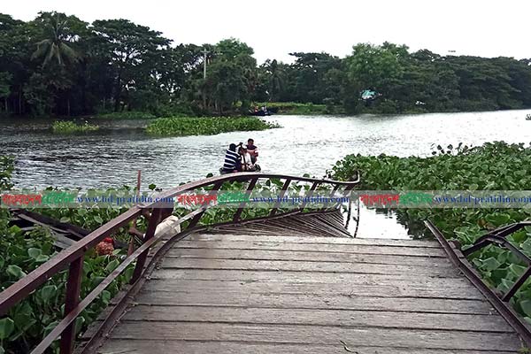 কলাপাড়ায় সেতু ভেঙে খালে, সড়ক যোগাযোগ বিচ্ছিন্ন