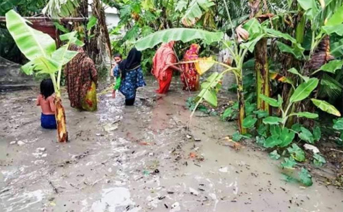 চরফ্যাশনে জোয়ারের পানিতে উপকূলের নিম্নাঞ্চল প্লাবিত