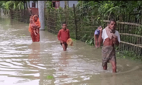 লালমনিরহাটে চতুর্থ দফায় বন্যা, বিপর্যস্ত জনজীবন