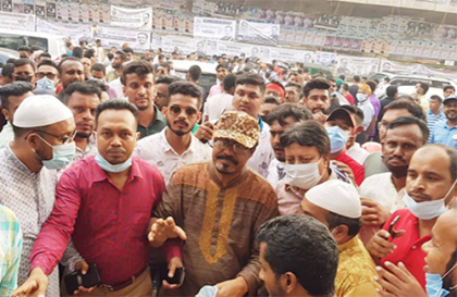 ঢাকা-৫ উপনির্বাচনে নৌকার পক্ষে যুবলীগের সমাবেশ