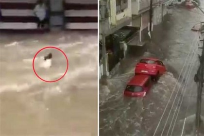ভারতে বৃষ্টির পানিতে ভেসে যাচ্ছে মানুষ ও গাড়ি, মৃত ১৮