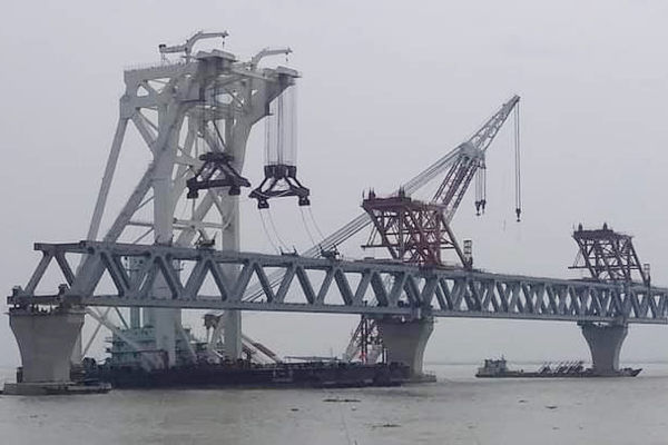 দৃশ্যমান হলো পদ্মা সেতুর ৪ হাজার ৯৫০ মিটার 