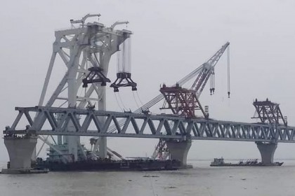 দৃশ্যমান হলো পদ্মা সেতুর ৪ হাজার ৯৫০ মিটার 