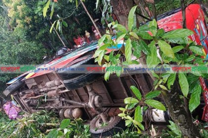 মানিকগঞ্জে বাস খাদে পড়ে চালকসহ নিহত ৩