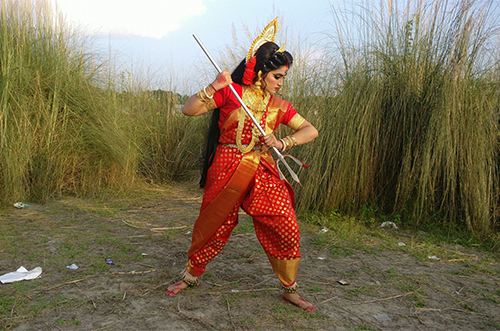 নেত্রকোনায় এবার দুর্গাপূজায় ব্যতিক্রম আনন্দে শিশু কিশোরীরা