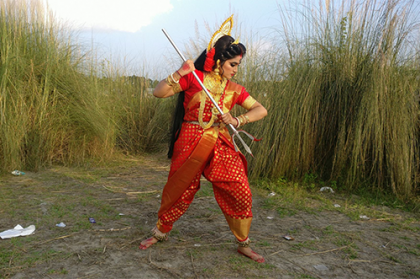 নেত্রকোনায় এবার দুর্গাপূজায় ব্যতিক্রম আনন্দে শিশু কিশোরীরা