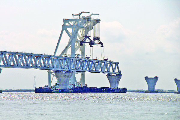 দৃশ্যমান হলো পদ্মা সেতুর ৫.১ কি.মি