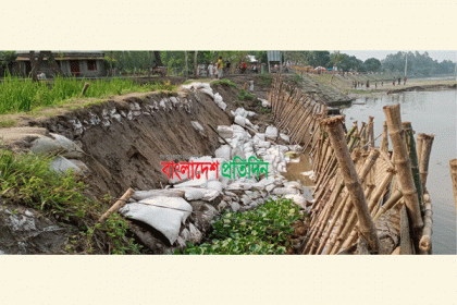 যমুনা ও বাঙালি নদীতে পানি বৃদ্ধি, হুমকির মুখে ৬ গ্রামের মানুষ 