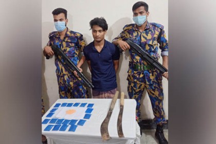টেকনাফে অস্ত্র ও ইয়াবাসহ ডাকাত গ্রেফতার