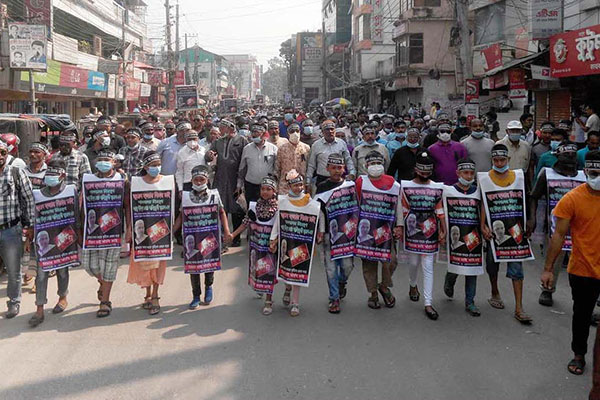 জুয়েল হত্যা; দৃষ্টান্তমূলক শাস্তির দাবিতে রংপুরে মানববন্ধন