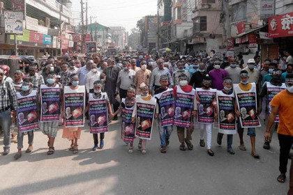 জুয়েল হত্যা; দৃষ্টান্তমূলক শাস্তির দাবিতে রংপুরে মানববন্ধন