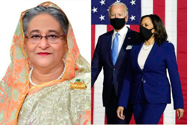 বাইডেন ও কমলা হ্যারিসকে বাংলাদেশ সফরের আমন্ত্রণ প্রধানমন্ত্রীর
