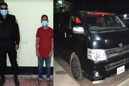 মাদারীপুরে বাসস্ট্যান্ড থেকে চোরাই মাইক্রোবাস উদ্ধার, আটক ১