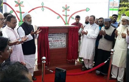 বিশ্বনাথে বন্যা আশ্রয় কেন্দ্রের ভিত্তিপ্রস্তর স্থাপন