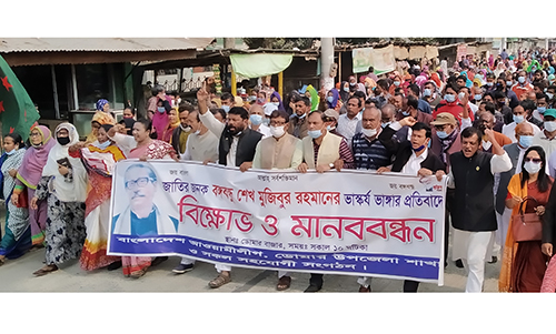 ডোমারে আওয়ামী লীগের বিক্ষোভ সমাবেশ