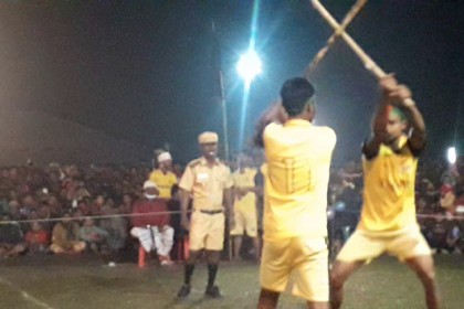 দেবীগঞ্জে ঐতিহ্যবাহী লাঠি খেলা