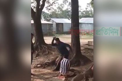 সুনামগঞ্জে স্কুল দপ্তরিকে গাছে বেঁধে নির্যাতনের ভিডিও ভাইরাল 