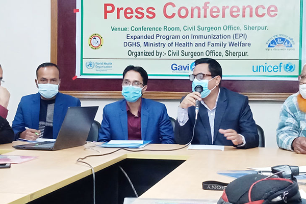শেরপুরে হাম-রুবেলা ক্যাম্পেইন উপলক্ষে সংবাদ সম্মেলন