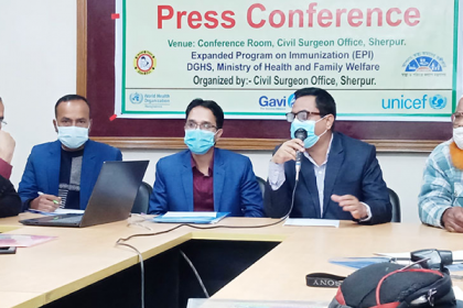 শেরপুরে হাম-রুবেলা ক্যাম্পেইন উপলক্ষে সংবাদ সম্মেলন