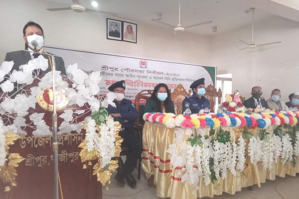 শ্রীপুর পৌরসভা নির্বাচনে প্রার্থীদের সাথে মতবিনিময়