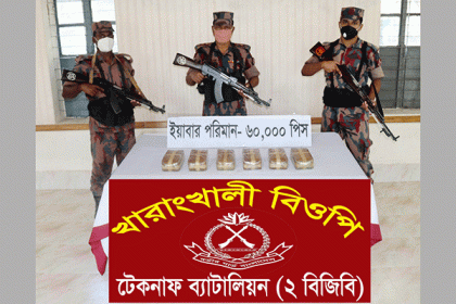 টেকনাফের নাফ নদীর তীর থেকে ৬০ হাজার ইয়াবা উদ্ধার