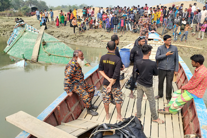 মধুমতি নদীতে বালু বোঝাই ট্রলার ডুবি, একজনের লাশ উদ্ধার