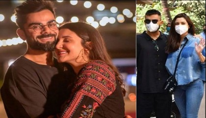 নবজাতককে আড়ালে রেখেই প্রকাশ্যে কোহলি-আনুশকা

