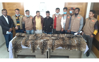 সুন্দরবনে ১৯টি হরিণের চামড়াসহ দুই পাচারকারী গ্রেফতার