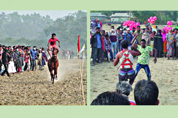 জামালপুরে জমেছিল ঘোড়দৌড় আর লাঠিখেলা
