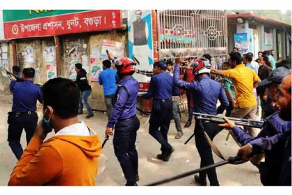 বগুড়ায় আওয়ামী লীগের দুই পক্ষের সংঘর্ষ, পুলিশসহ আহত ১৬
