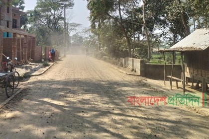 নলছিটিতে ধীর গতিতে চলছে সড়কের কাজ, ধুলোয় আচ্ছন্ন চারদিক