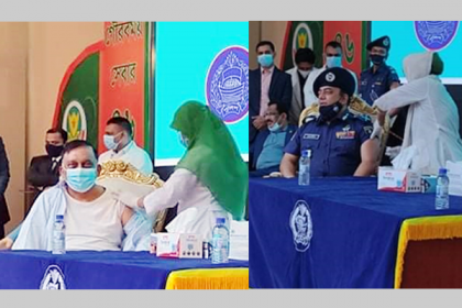 করোনার টিকা নিলেন স্বরাষ্ট্রমন্ত্রী ও আইজিপি