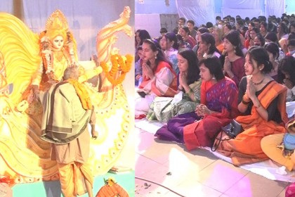 বরিশালে নানা আয়োজনে সরস্বতী পূজা উদযাপন