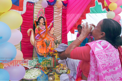 কলাপাড়ায় সরস্বতী পূজা উদযাপন 