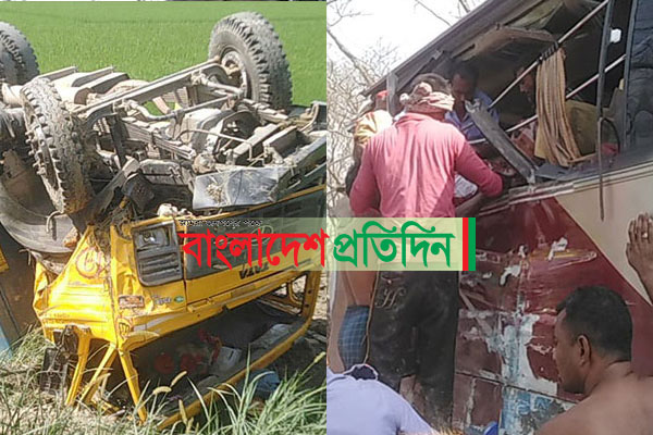 সিরাজগঞ্জে বাস-ট্রাক সংঘর্ষে নিহত ১, আহত ৫
