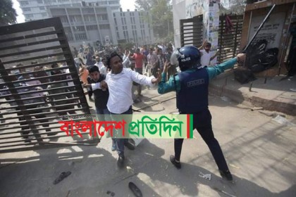রাজধানীতে পুলিশের সঙ্গে ছাত্রদলের সংঘর্ষ, সোহেল আহত

