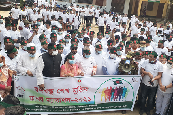 বিশ্বনাথে বঙ্গবন্ধু শেখ মুজিব ঢাকা ম্যারাথন অনুষ্ঠিত