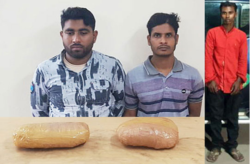 ঝিনাইদহে তিন কেজি গাঁজাসহ ৩  পাচারকারী আটক