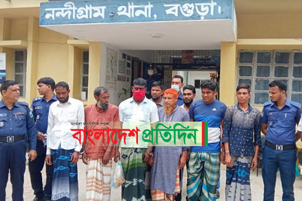 নন্দীগ্রামে জুয়া খেলার অপরাধে যুবলীগ নেতাসহ গ্রেফতার ৮